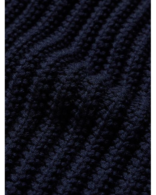 Loewe Blue Ribbed Wool Cardigan for men