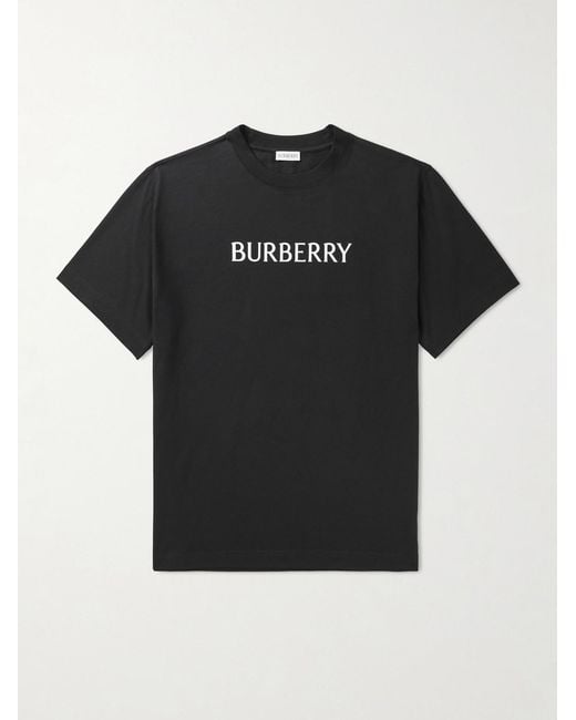 Burberry Black Seth Logo-Print Cotton-Jersey T-Shirt for men