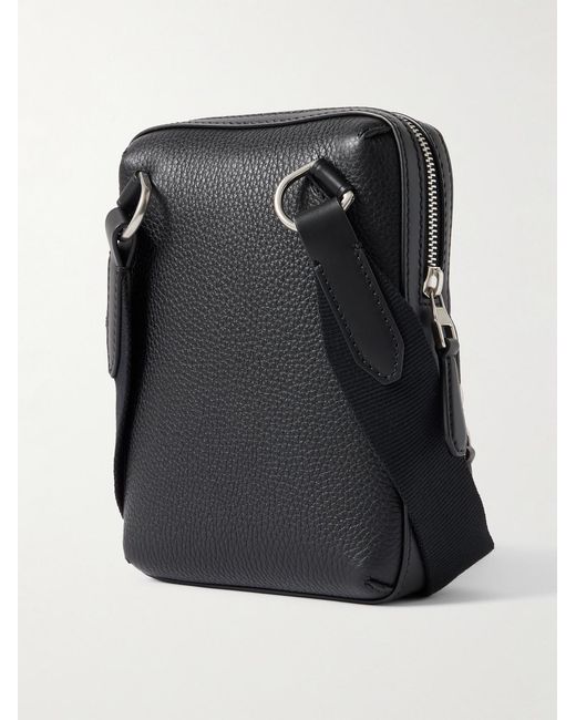 Dunhill Black 1893 Harness North South Full-Grain Leather Messenger Bag for men