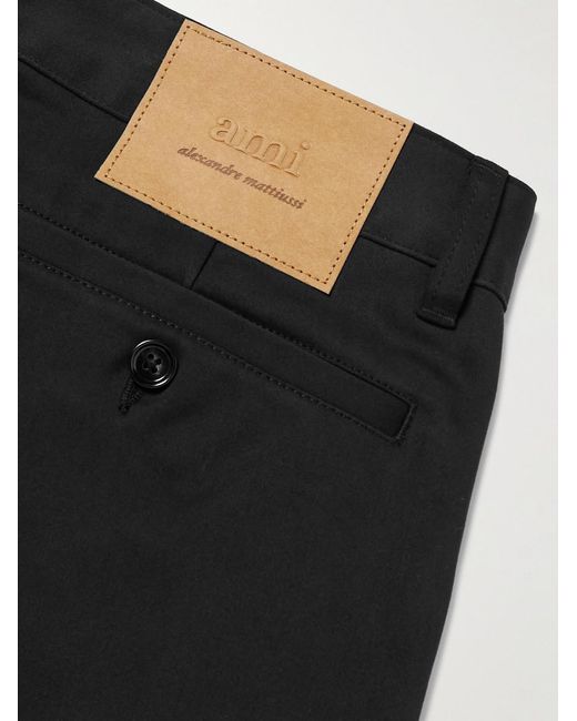 AMI Black Straight-Leg Cotton Chinos for men