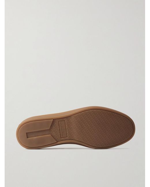 Loro Piana Natural Tennis Walk Suede-Trimmed Leather Sneakers for men
