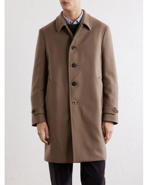 Boglioli Brown Wool-Blend Felt Coat for men