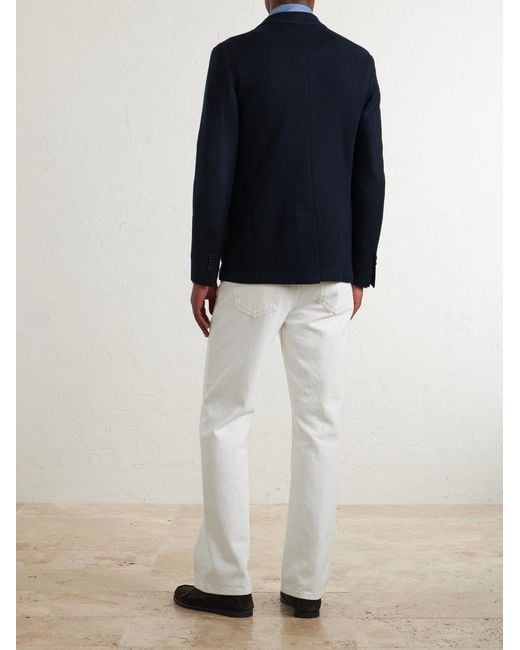 Slowear Blue Wool-Blend Jersey Blazer for men
