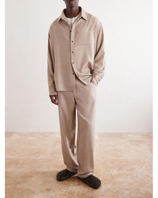 The Elder Statesman Natural Wool And Cashmere-Blend Shirt for men