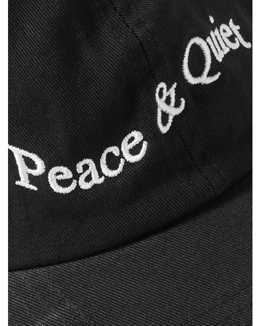 Museum of Peace & Quiet Black Wordmark Logo-embroidered Cotton-twill Baseball Cap for men