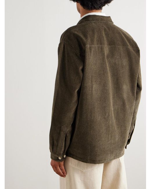 A Kind Of Guise Green Sayan Cotton-Corduroy Overshirt for men