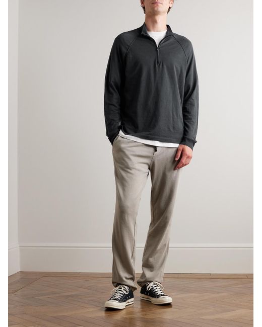 James Perse Linen-blend Half-zip Sweater in Blue for Men | Lyst Australia