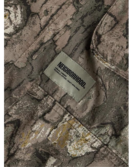 Neighborhood Brown Fatigue Logo-appliquéd Camouflage-print Cotton-ripstop Jacket for men