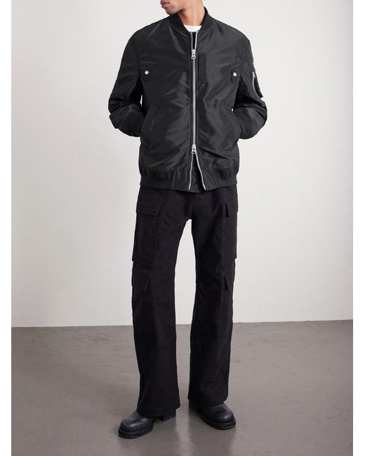 Sacai Black Padded Nylon-twill Bomber Jacket for men