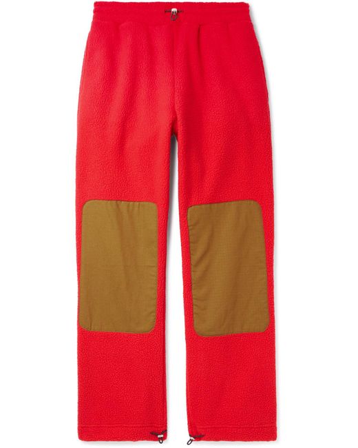 CHERRY LA Red Straight-leg Ripstop-trimmed Fleece Trousers for men