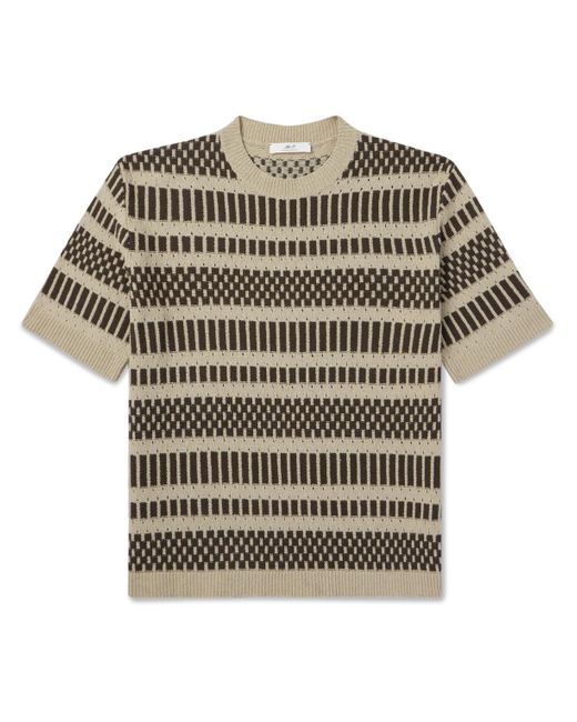 Mr P. Gray Striped Terry T-shirt for men