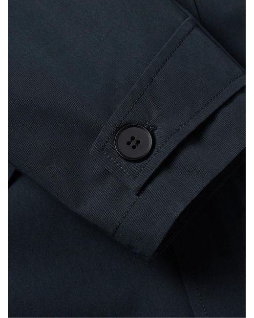 Yves Salomon Blue Waxed Cotton-blend Hooded Parka for men