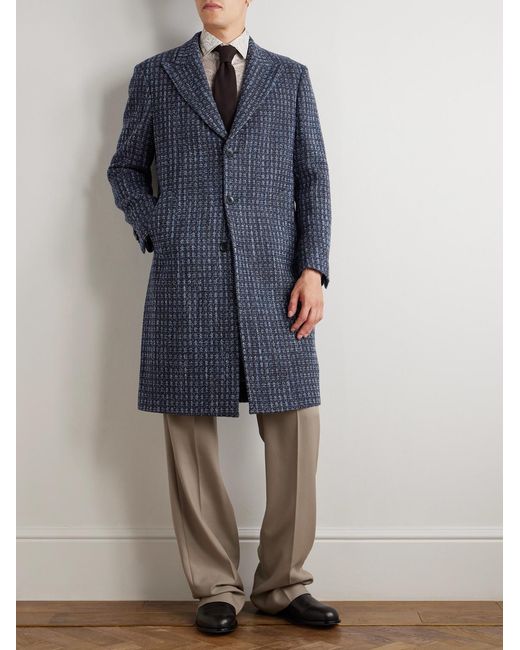 Etro Blue Soho Wool Overcoat for men