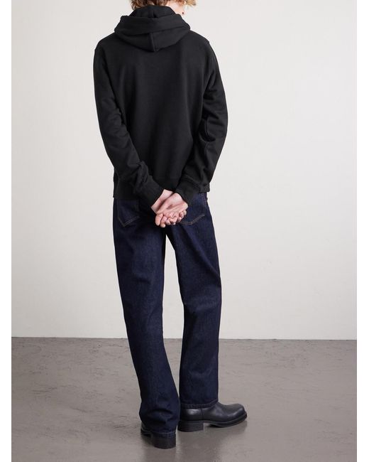 Burberry Black Logo-print Cotton-jersey Hoodie for men