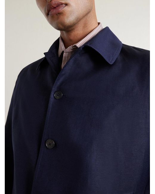 Slowear Blue Wool And Linen-blend Bomber for men