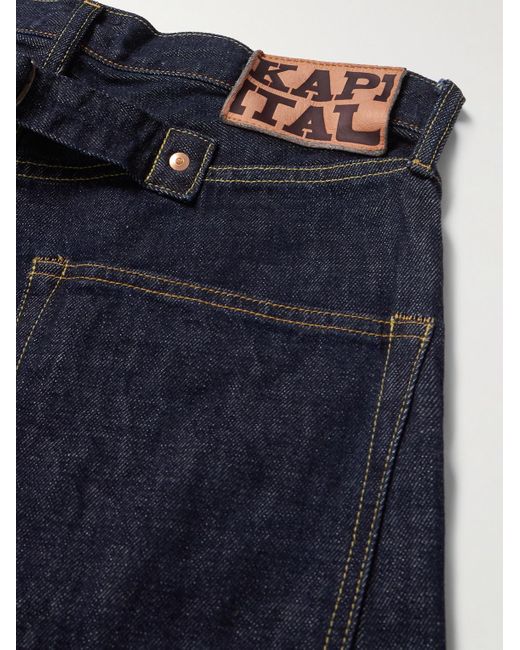 Kapital Blue Slim-Fit Crochet-Trimmed Jeans for men