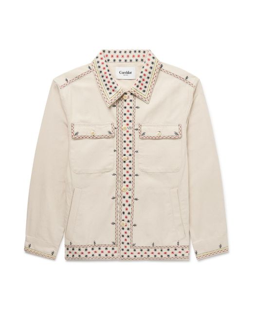 Corridor NYC Natural Starlight Embroidered Cotton-Canvas Jacket for men