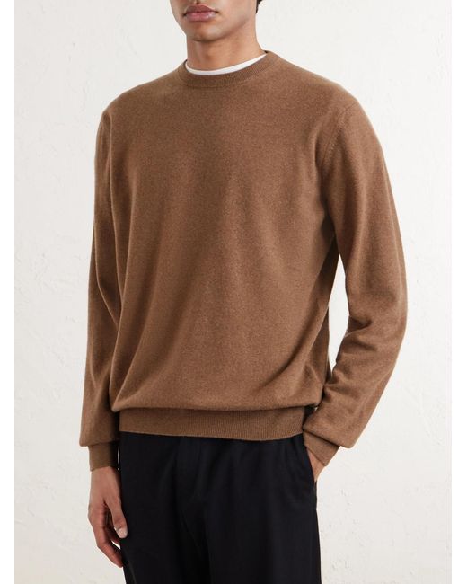 Loro Piana Brown Slim-fit Baby Cashmere Sweater for men