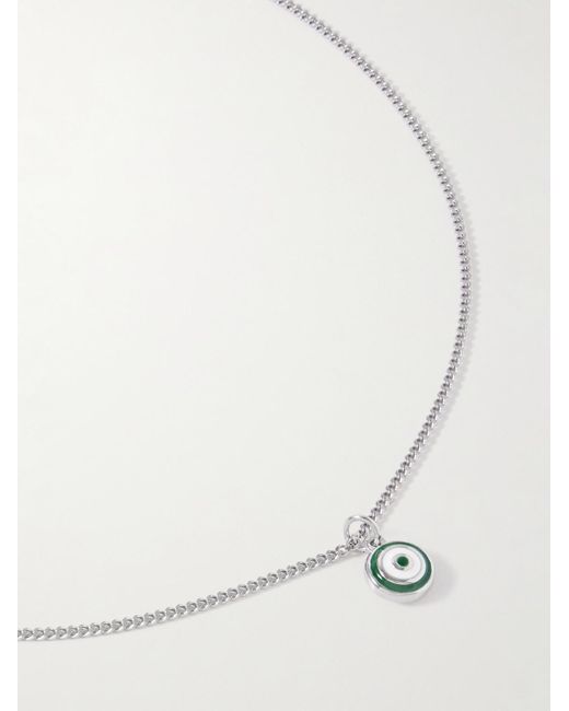 Miansai Natural Ojos Sterling Silver Enamel Necklace for men