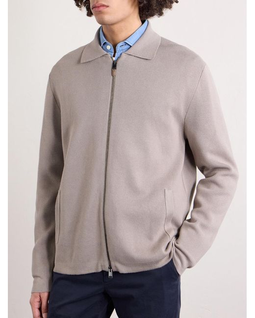 Canali Natural Cotton And Modal-blend Zip-up Cardigan for men