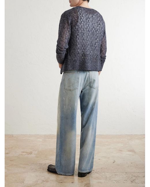 Acne Blue Straight-leg Distressed Jeans for men