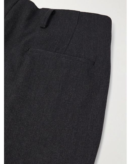 A.PRESSE Black Straight-Leg Wool-Twill Trousers for men