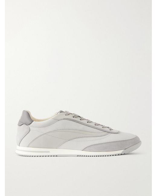 Brunello Cucinelli Natural Runner Suede And Leather-Trimmed Shell Sneakers for men