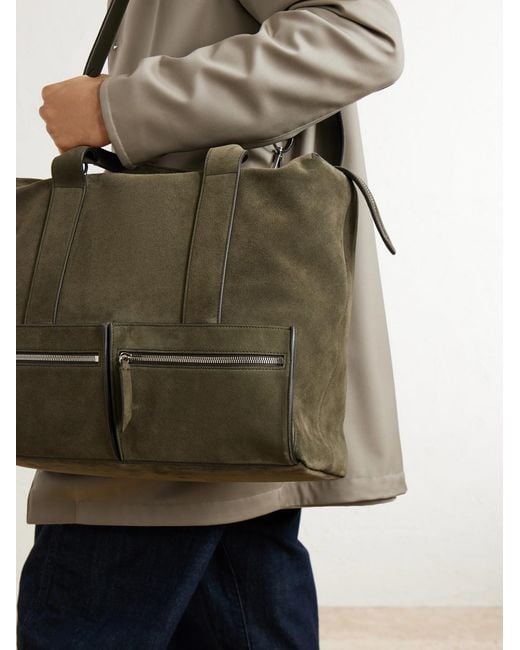 Metier Green Racer Suede Tote Bag for men
