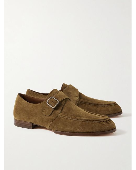 Tod's Brown Suede Monk-strap Shoes for men