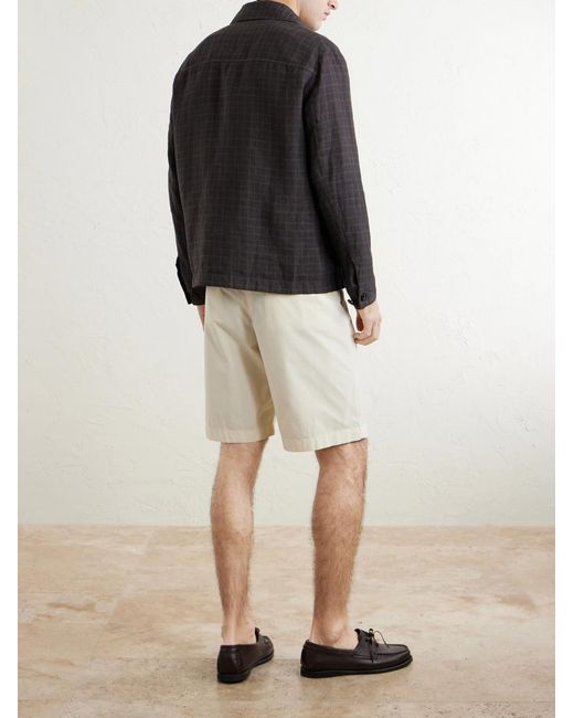 Boglioli Black Checked Linen Overshirt for men