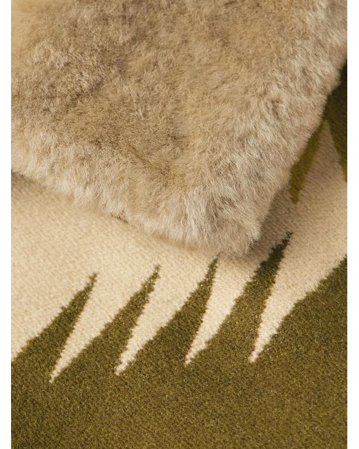 Pendleton Brownsville Mantel aus Jacquard aus einer Woll-Baumwollmischung mit Kragen aus Shearling-Imitat in Green für Herren