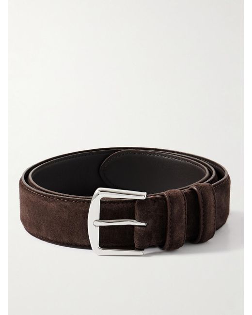 Loro Piana Black 3.5Cm Suede Belt for men