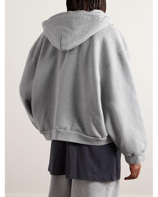 Balenciaga Incognito mehrlagige Oversized-Kapuzenjacke aus Stretch-Baumwoll-Jersey mit Reißverschluss in Gray für Herren