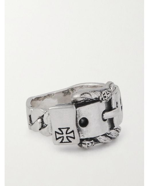 Enfants Riches Deprimes Gray Buckle Sterling Ring for men