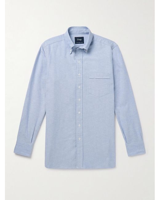 Drake's Schmal geschnittenes Hemd aus Baumwoll-Oxford mit Button-Down-Kragen in Blue für Herren