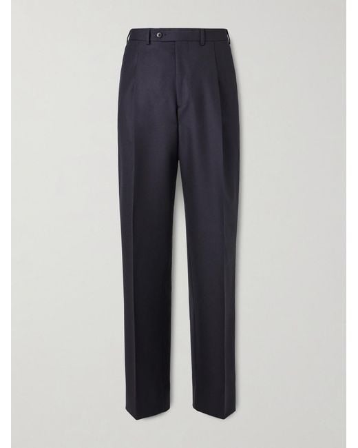 Saman Amel Blue Amo Straight-leg Cotton-blend Suit Trousers for men