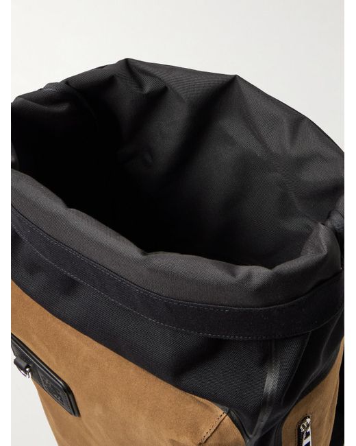 Loewe Black Flex Logo-Embossed Suede And Canvas Backpack for men