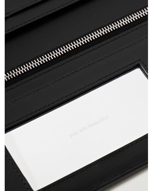 Acne Black Logo-Print Cracked-Leather Bifold Wallet for men