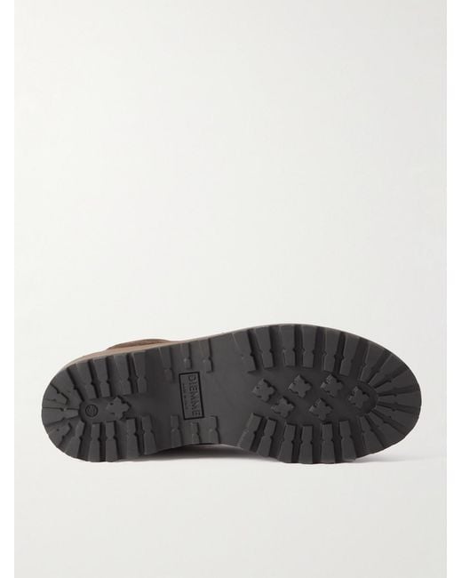 Diemme Brown Cornaro Rubber-Trimmed Suede Sneakers for men