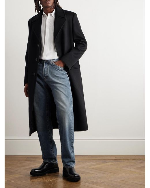 Valentino Garavani Blue Straight-Leg Crystal-Embellished Jeans for men