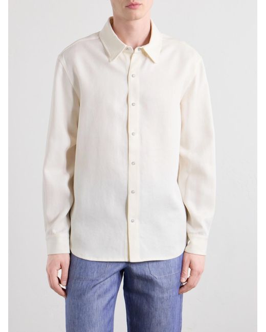God's True Cashmere Natural Linen-Twill Shirt for men