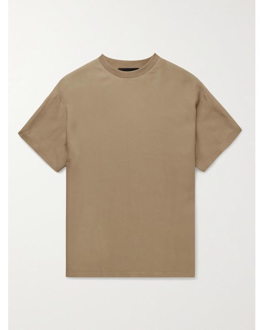 Fear Of God Brown Oversized Satin-crepe T-shirt for men