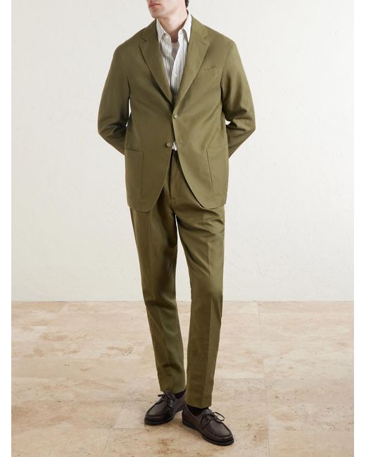 Officine Generale Green Michel Lyocell, Linen And Cotton-Blend Jacket for men