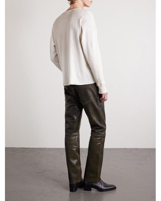 Enfants Riches Deprimes Gray Moto Fly Slim-Fit Straight-Leg Leather Trousers for men