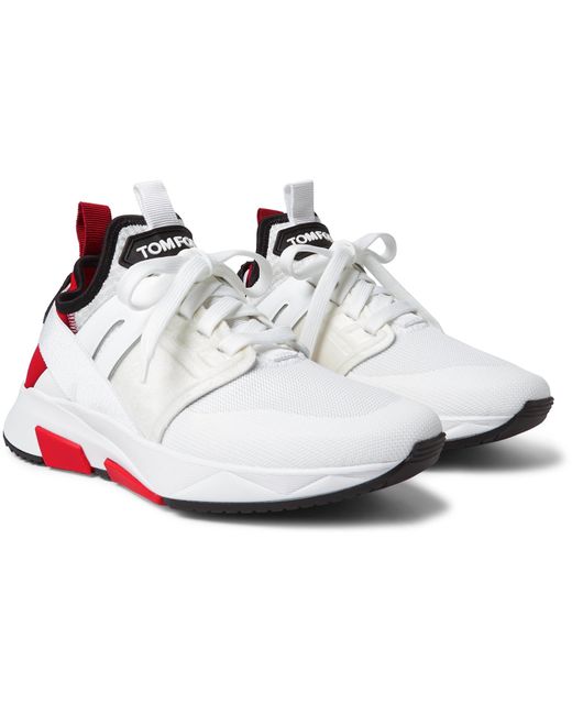 Tom Ford Jago Neoprene, Suede And Mesh Sneakers in White for Men | Lyst  Australia