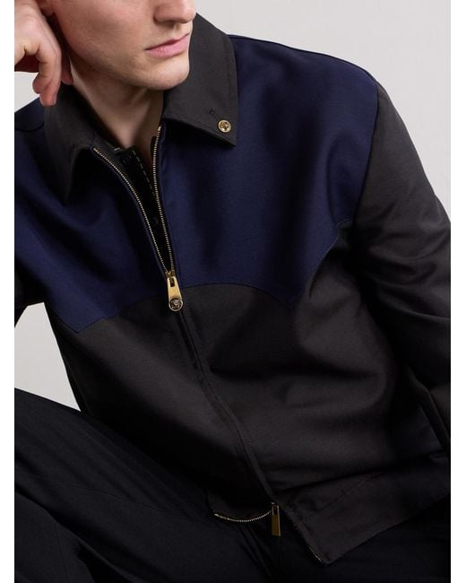 Versace Blue Wool And Mohair-blend Blouson Jacket for men