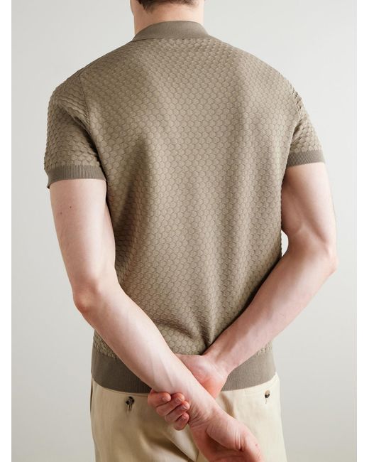 Mr P. Natural Honeycomb-Knit Cotton Polo Shirt for men