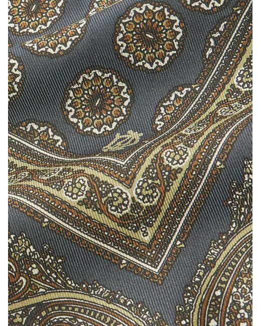 Dunhill Green Printed Mulberry Silk-twill Pocket Square for men
