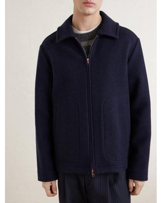 Private White V.c. Blue The Civvy Merino Wool And Cashmere-Blend Jacket for men