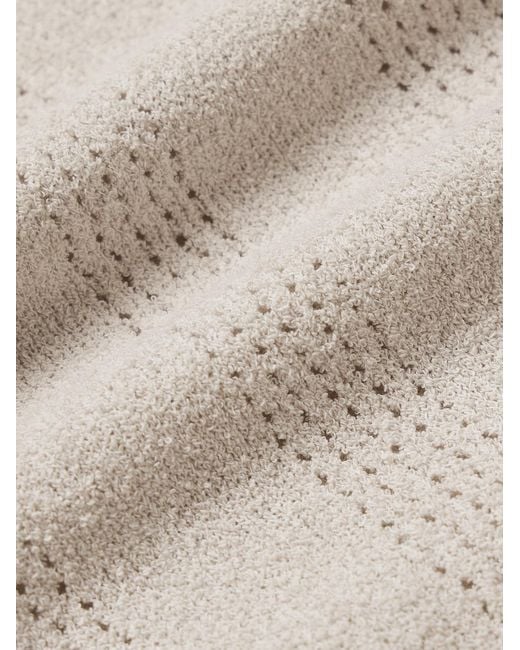 mfpen White Everyday Striped Organic Cotton-Blend Bouclé Sweater for men